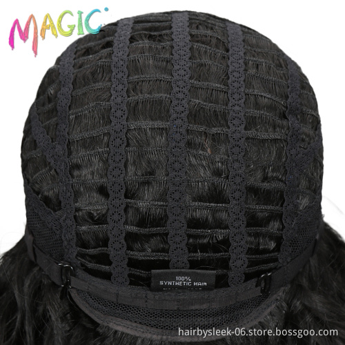 Magic Hair Short Loose Wavy Bob Wigs 12"inch Synthetic Front Lace Wigs For African American Women High Temperature Fiber